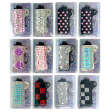 Estuche para encendedor de pedrería Bling - 12 piezas por expositor listo para venta al por menor 26101