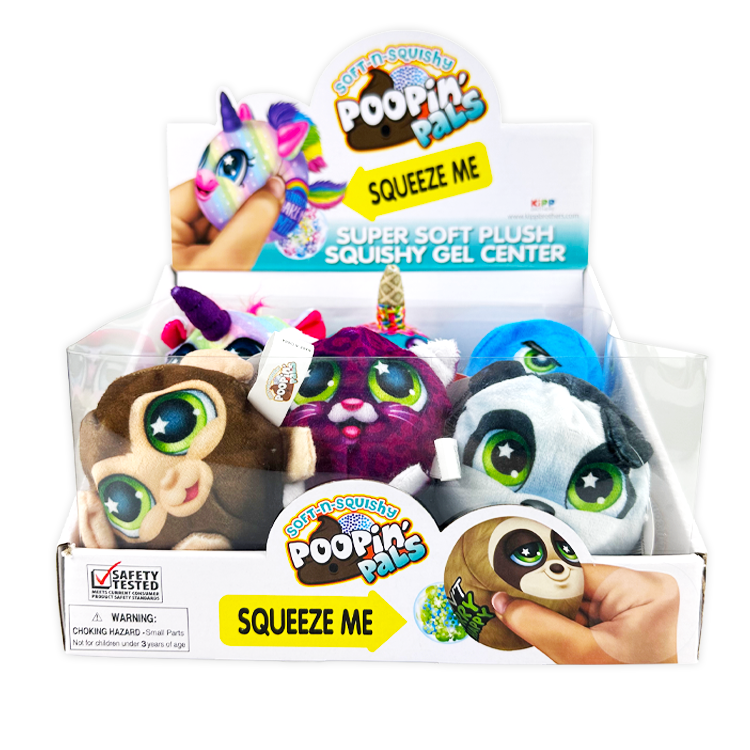 Plush Squeeze Poopin' Pal Toy - 12 Pieces Per Retail Ready Display 26108 KIPP BROTHERS
