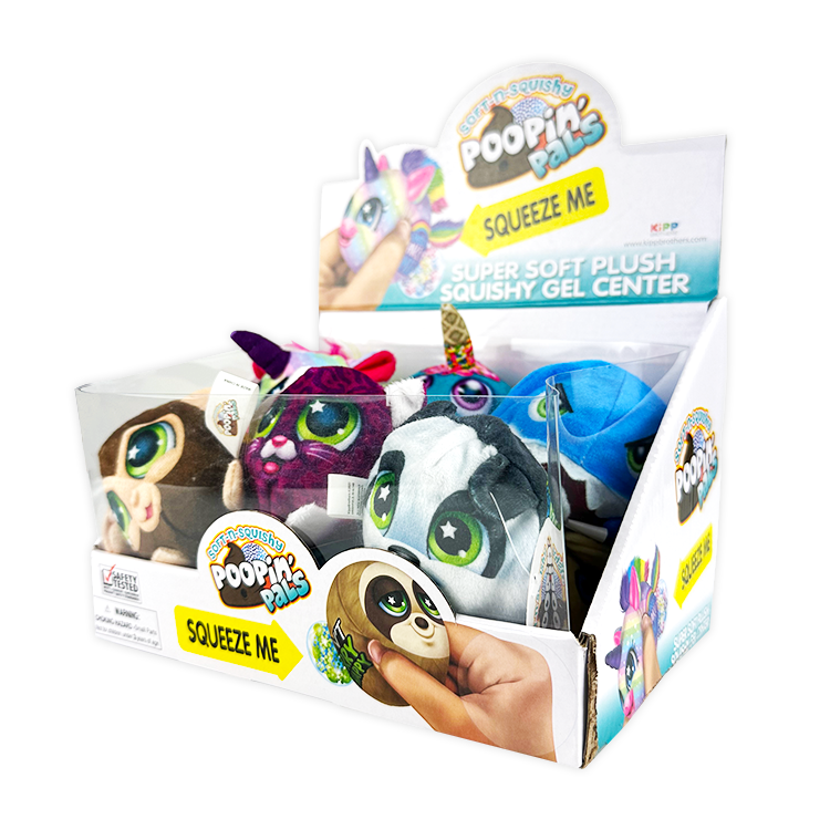 Plush Squeeze Poopin' Pal Toy - 12 Pieces Per Retail Ready Display 26108 KIPP BROTHERS