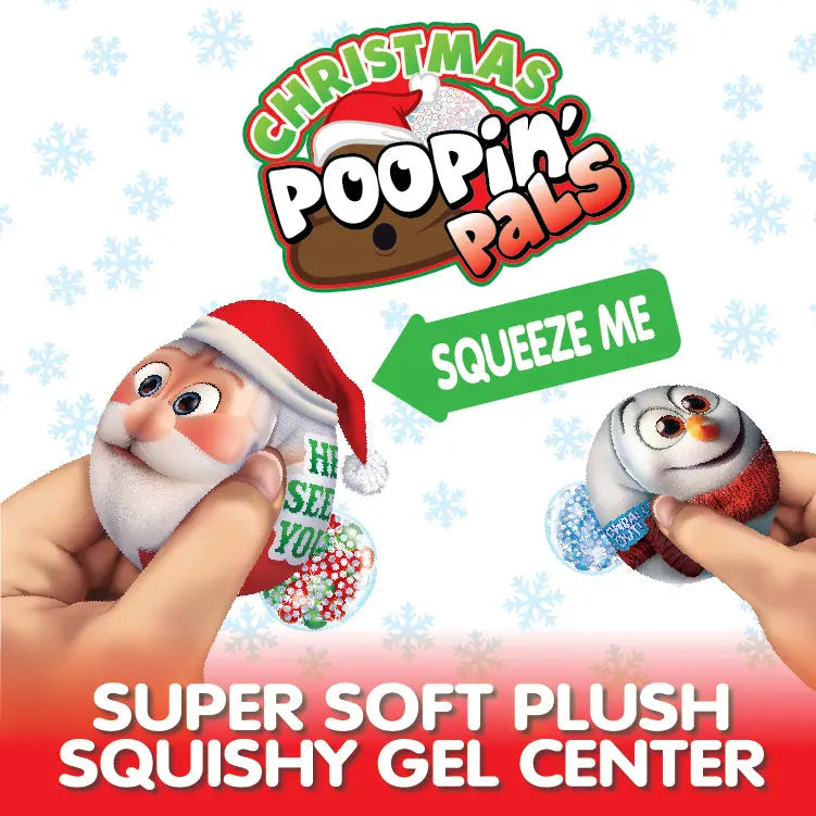 Christmas Plush Squeeze Poopin Pal Toy - 12 Pieces Per Retail Ready Display 26109 KIPP BROTHERS