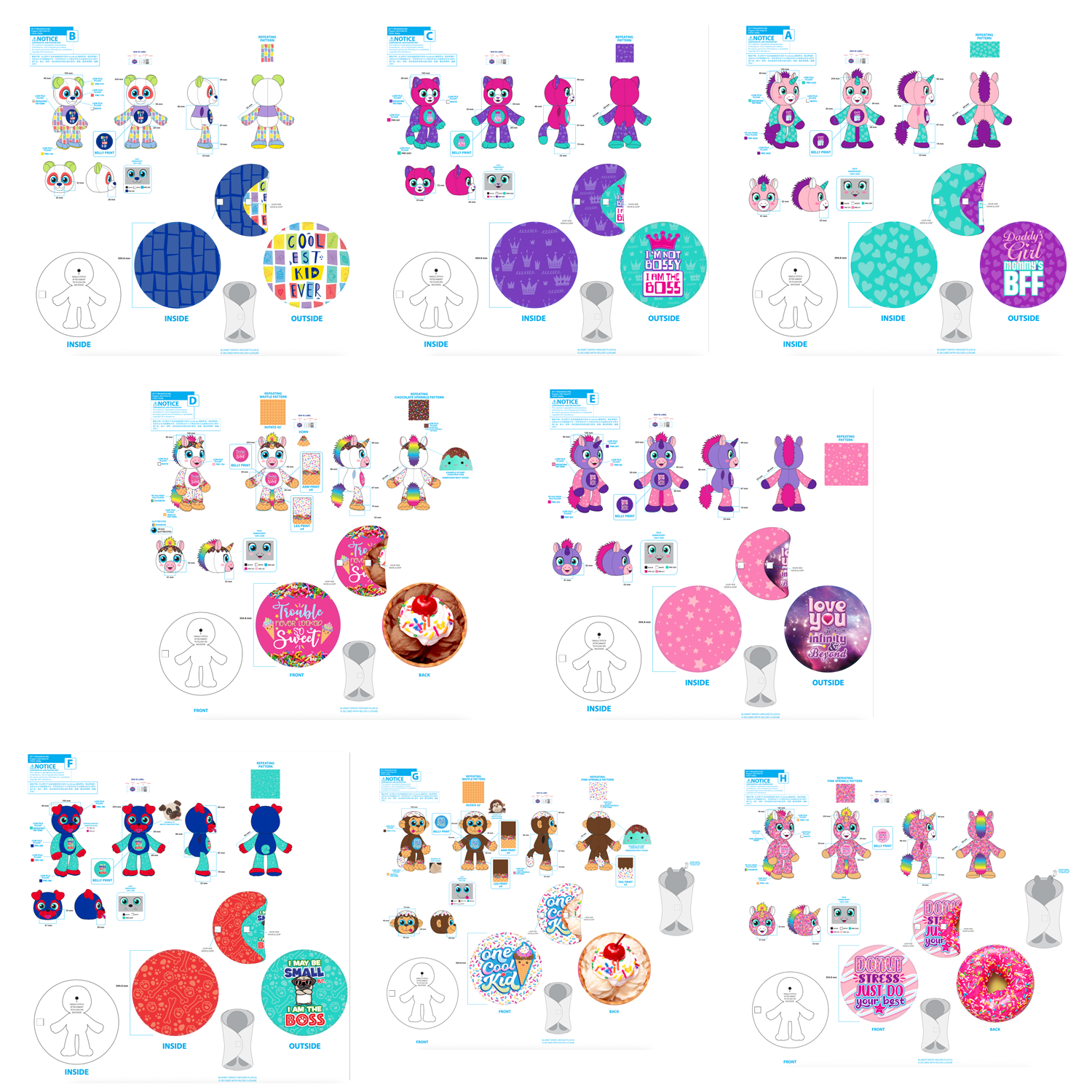 Forever Fuzzy Plush Assortment Floor Display - 44 Pieces Per Retail Ready Display Kit 88613 NOVELTY INC