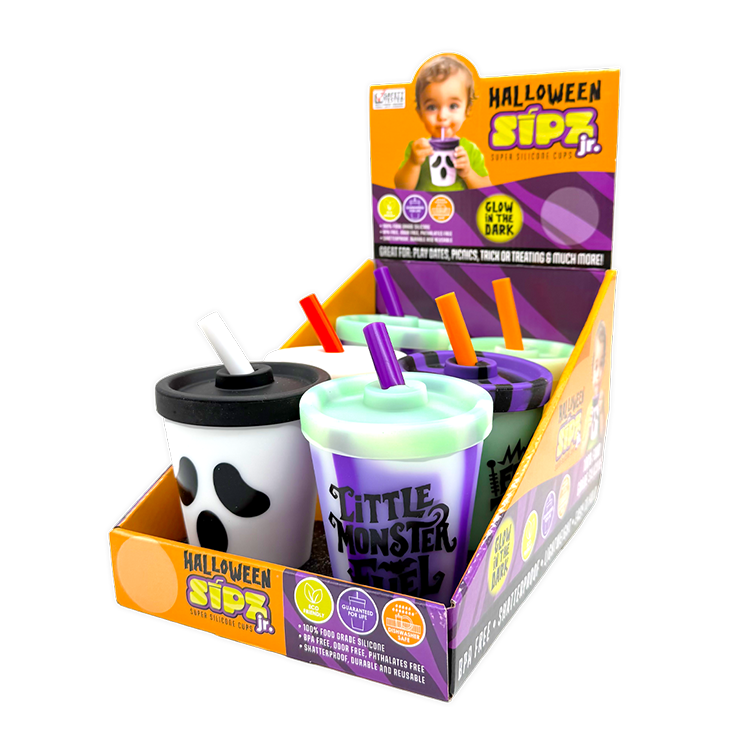 Silicone 8oz Halloween Kids Toddler Super Cups - 6 Pieces Per Retail Ready Display 26152 ROUGHNECK