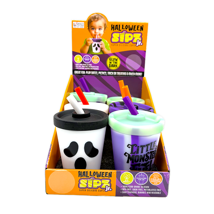 Silicone 8oz Halloween Kids Toddler Super Cups - 6 Pieces Per Retail Ready Display 26152 ROUGHNECK