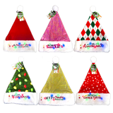 Light Up Christmas Santa Winter Hat with Merchandising Hang Strip - 6 Pieces Per Pack 26170 NOVELTY INC