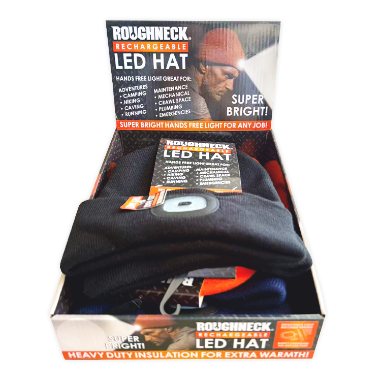 Roughneck LED Light Hat - 6 Pieces Per Retail Ready Display 26171 ROUGHNECK