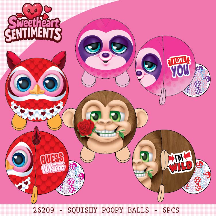 Valentines Day Glass Plush and Gift Assortment Floor Display - 56 Pieces Per Retail Ready Display Kit 88616 NOVELTY INC