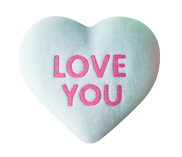 Plush Bag of Conversation Hearts - 6 Pieces Per Retail Ready Display 26255 NOVELTY INC