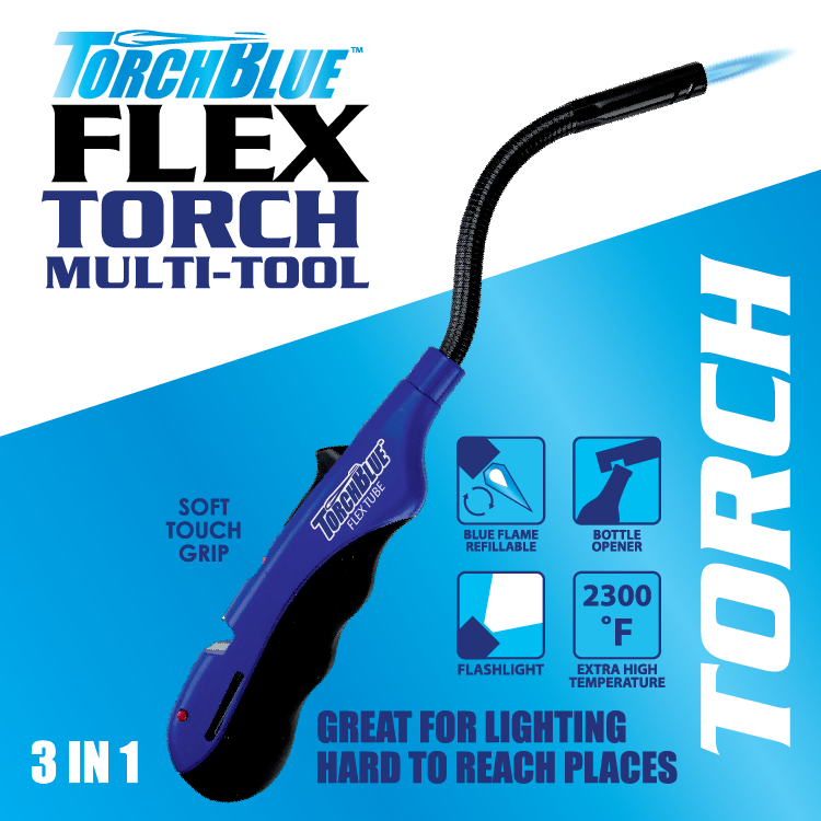 Grilling Center Lighter Assortment Floor Display - 74 Pieces Per Retail Ready Display Kit 88623 TORCH BLUE