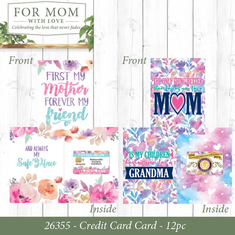 Mothers Day For Mom with Love Assortment Floor Display - 86 Pieces Per Retail Ready Display Kit 88624 NOVELTY INC