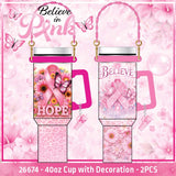 Believe in Pink Breast Cancer Awareness Hydration Impulse Assortment Floor Display - 76 Pieces Per Retail Ready Display Kit 88632