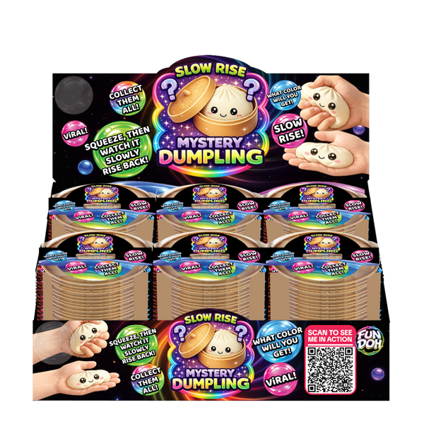 Fun Doh Slow Rise Mystery Dumpling Squish Toy - 12 Pieces Per Retail Ready Display 26724