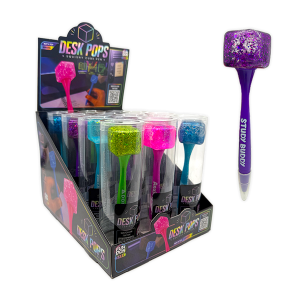 Fun Doh™ Desk Pops Slow Release Squishy Cube Pen - 12 Pieces Per Display 26728