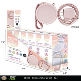 Silicone Portable Fast Charge Set - 6 Pieces Per Retail Ready Display 26780