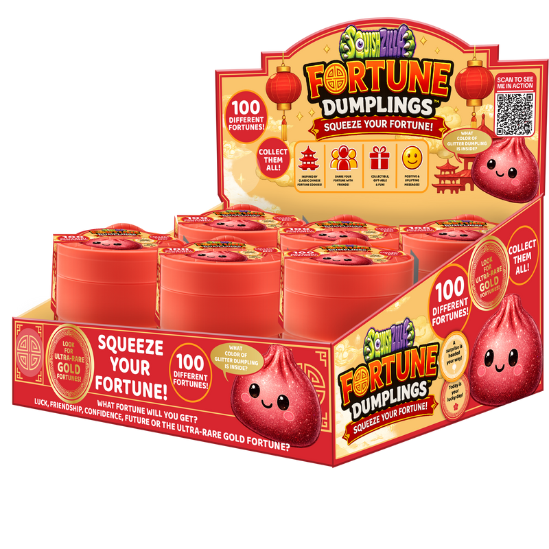 Fun Doh SquishZill Fortune Cookie Dumpling Toy - 12 pieces Per Retail Ready Display 26857