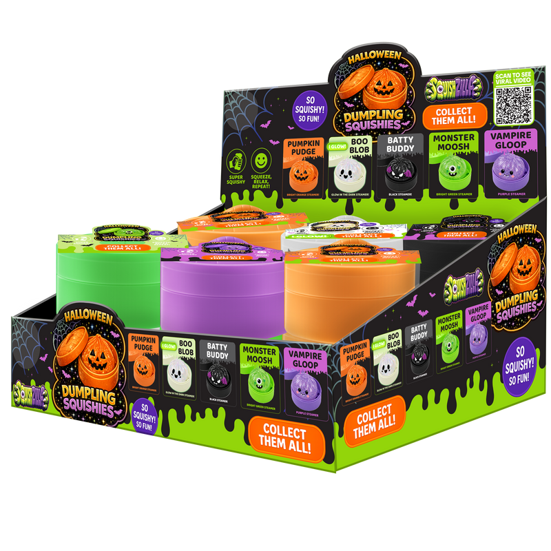 Fun Doh SquishZilla Spooky Steamers Dumpling Toy - 12 Pieces Per Retail Ready Display 26858