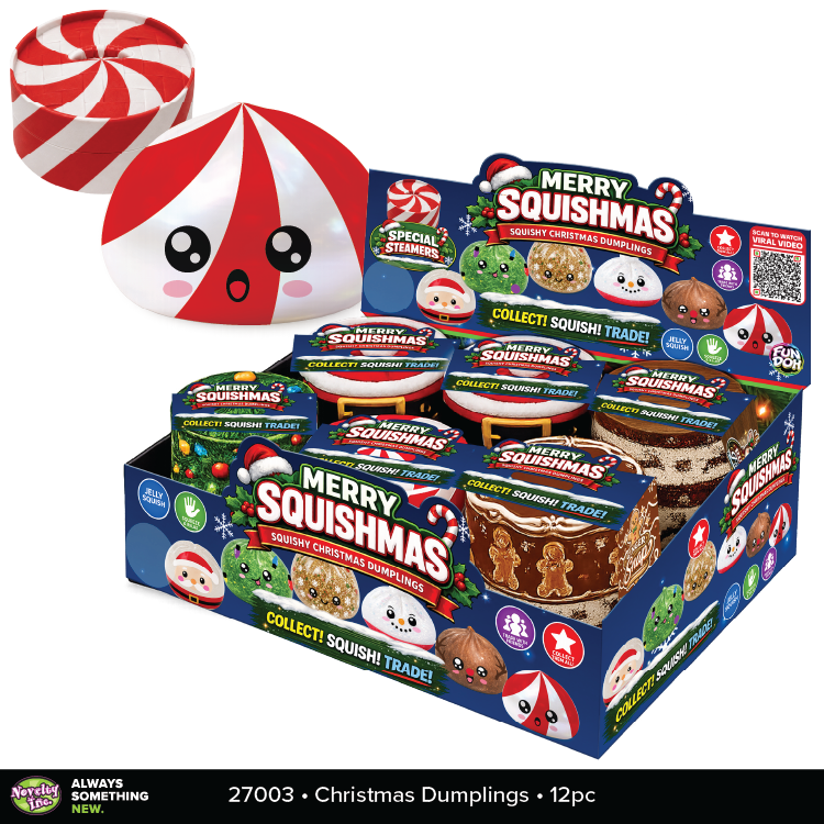 Fun Doh™ Merry Squishmas Squishy Christmas Dumplings - 12 Pieces Per Retail Ready Display 27003