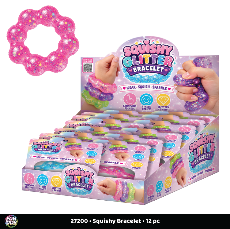 Fun Doh™ Squishy Glitter Bracelet - 12 Pieces Per Retail Ready Display 27200