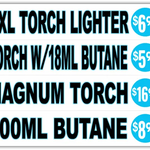 Butane Torch Lighters Assortment Floor Display - 30 Pieces Per Retail Ready Display 88673 TORCH BLUE
