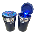 Printed Lid Butt Bucket Ashtray with LED light- 2 Per Retail Ready Wholesale Display 40309 SMOKEZILLA