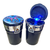 Printed Lid Butt Bucket Ashtray with LED light- 2 Per Retail Ready Wholesale Display 40309 SMOKEZILLA