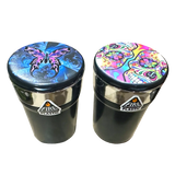 Printed Lid Butt Bucket Ashtray with LED light- 2 Per Retail Ready Wholesale Display 40309 SMOKEZILLA