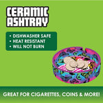 Round Ceramic Black Ashtray - 5 Per Retail Ready Display 40321 SMOKEZILLA