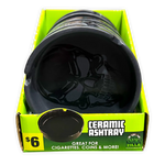 Round Ceramic Black Ashtray - 5 Per Retail Ready Display 40321 SMOKEZILLA