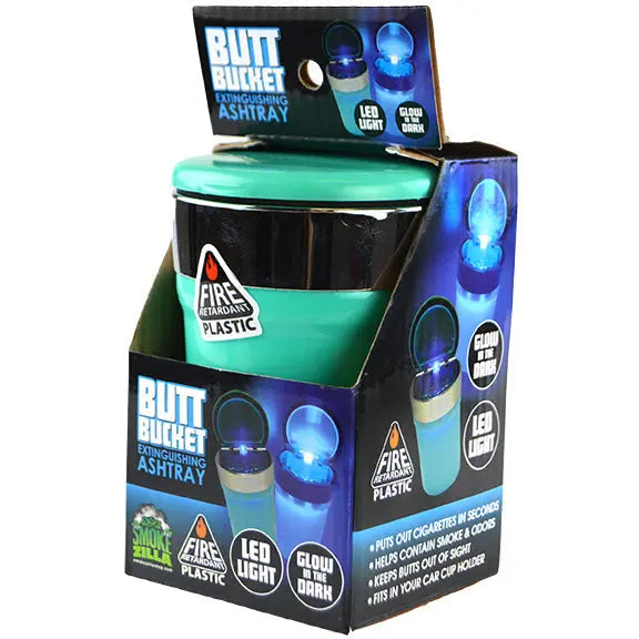 Glow In The Dark Butt Bucket Ashtray With LED Light - 6 Per Retail Ready Wholesale Display 40340 SMOKEZILLA