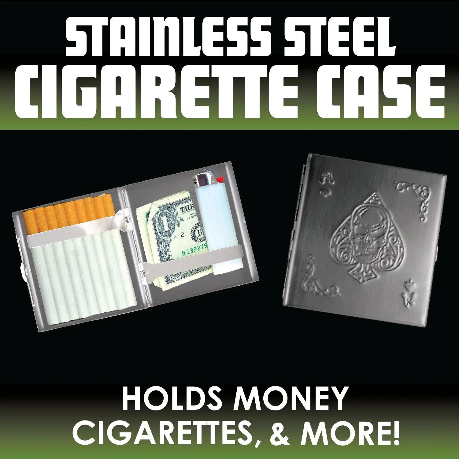 Metal Cigarette Case with Hinged Lid - 8 Pieces Per Retail Ready Display 40349 SMOKEZILLA