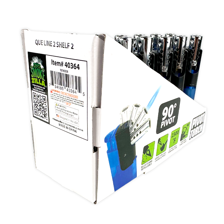 Pivot Head Torch Lighter - 12 Pieces Per Retail Ready Display 40364 TORCH BLUE