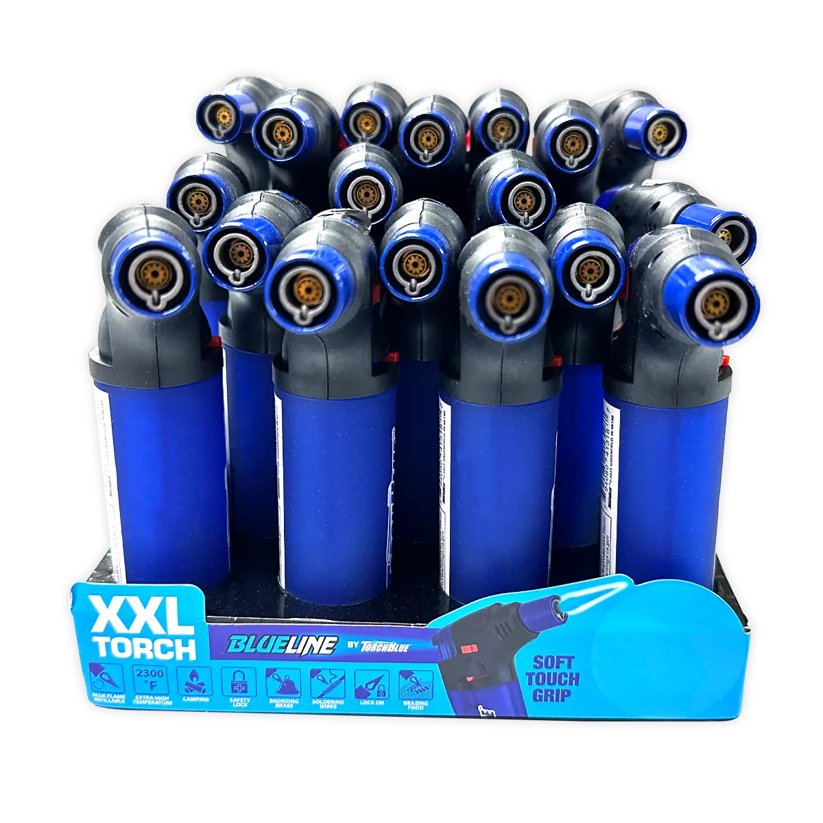XXL Torch Lighter - 18 Pieces Per Retail Ready Display 41318 TORCH BLUE