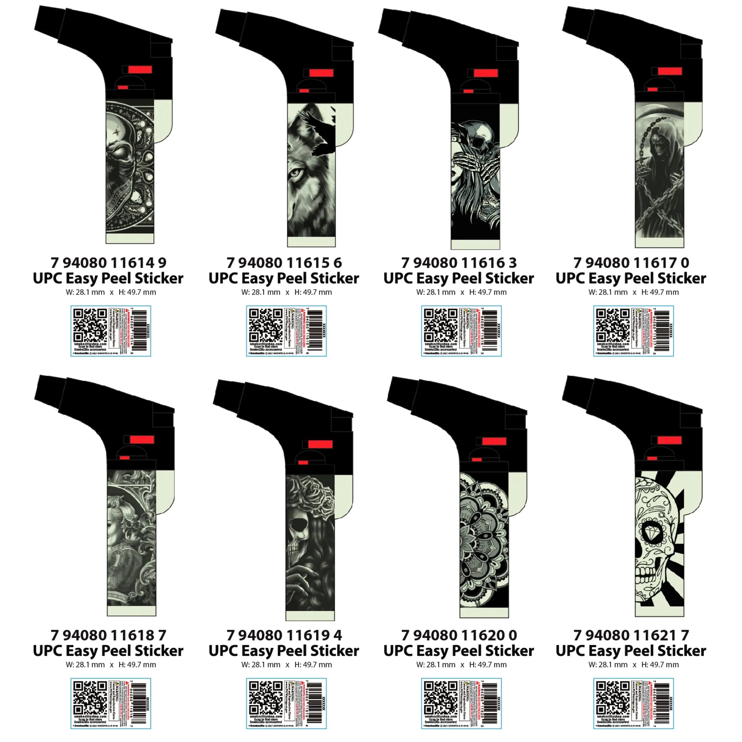 Glow in The Dark XXL Thin Torch Lighter - 8 Pieces Per Retail Ready Display 41402 SMOKEZILLA