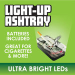 Glass Ashtray with LED Light-Up Design - 4 Pieces Per Retail Ready Display 41493 SMOKEZILLA