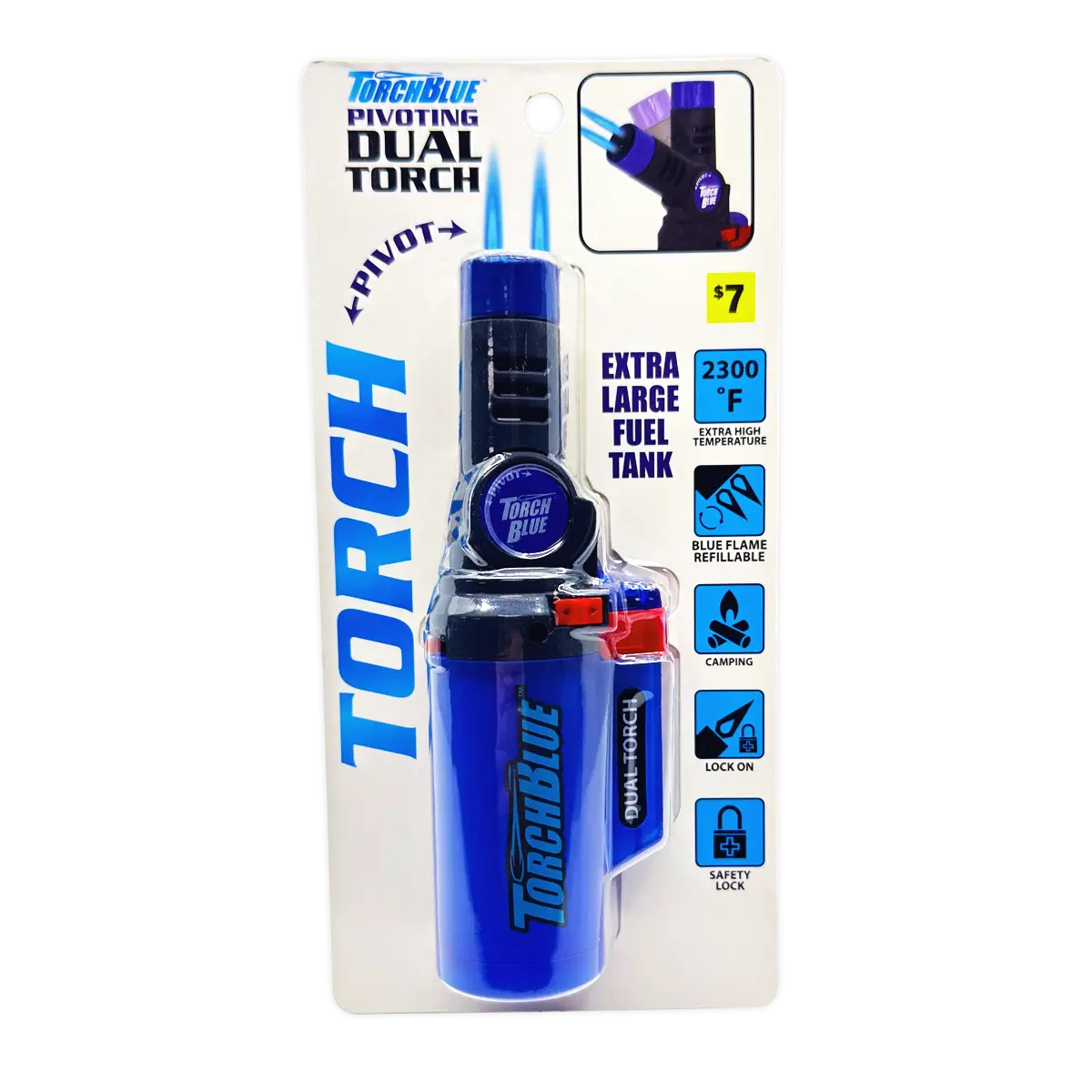 Pivoting Dual Torch Lighter - 4 Pieces Per Retail Ready Display 41520 TORCH BLUE