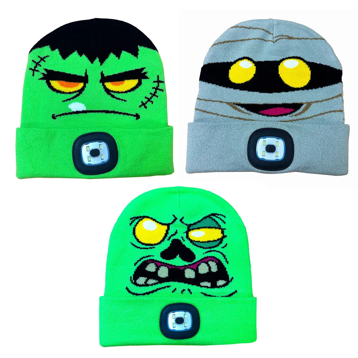 Halloween Knit Hat Beanie LED Light Assortment Floor Display - 36 Pieces Per Retail Ready Display  88463 KIPP BROTHERS