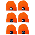 Orange LED Light Knit Hat 6 Pieces Per Pack 41598 ROUGHNECK