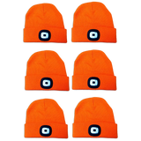 Orange LED Light Knit Hat 6 Pieces Per Pack 41598 ROUGHNECK