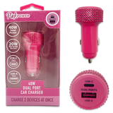 Car Charger / Wall Charger / Charging Cable Pink Power Assortment - 20 Pieces Per Retail Ready Display 88527 GADGET GEAR