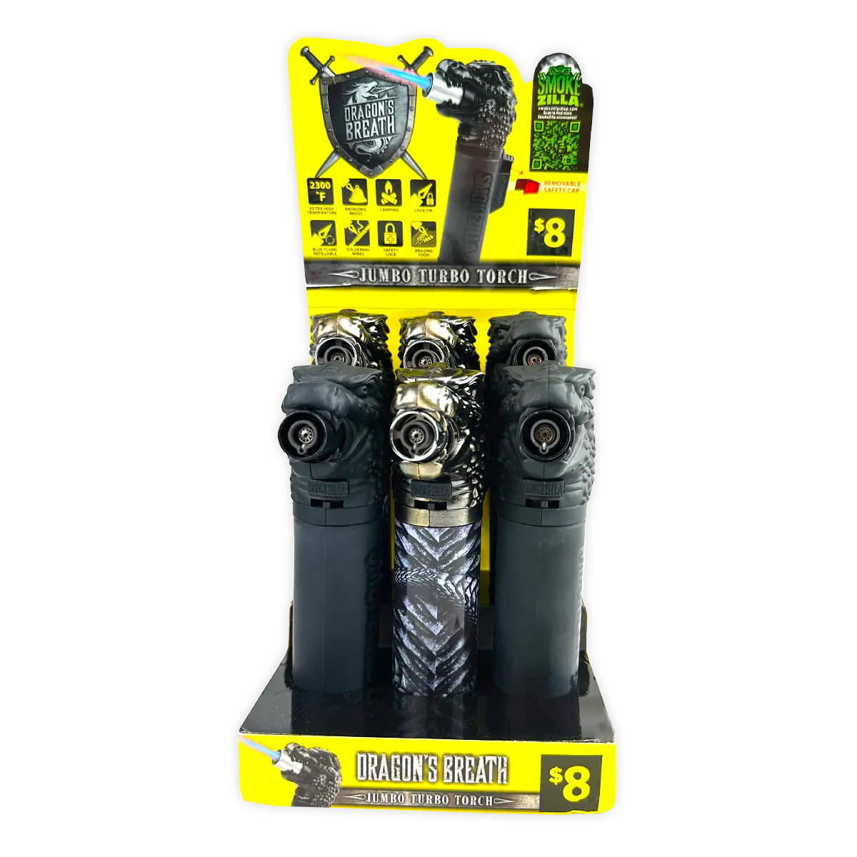 Dragon Breath XXL Torch Lighter - 6 Pieces Per Retail Ready Display 41730 SMOKEZILLA