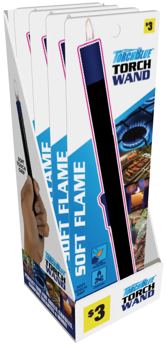 Thin Tube Utility Lighter - 4 Pieces Per Retail Ready Display 41756 TORCH BLUE