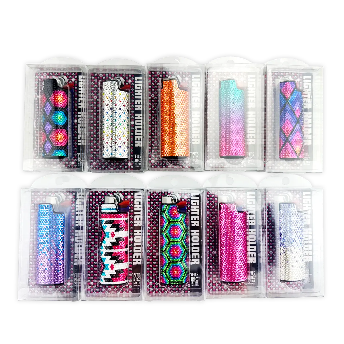 Rhinestone Lighter Case - 10 Pieces Per Retail Ready Display 41761 SMOKEZILLA