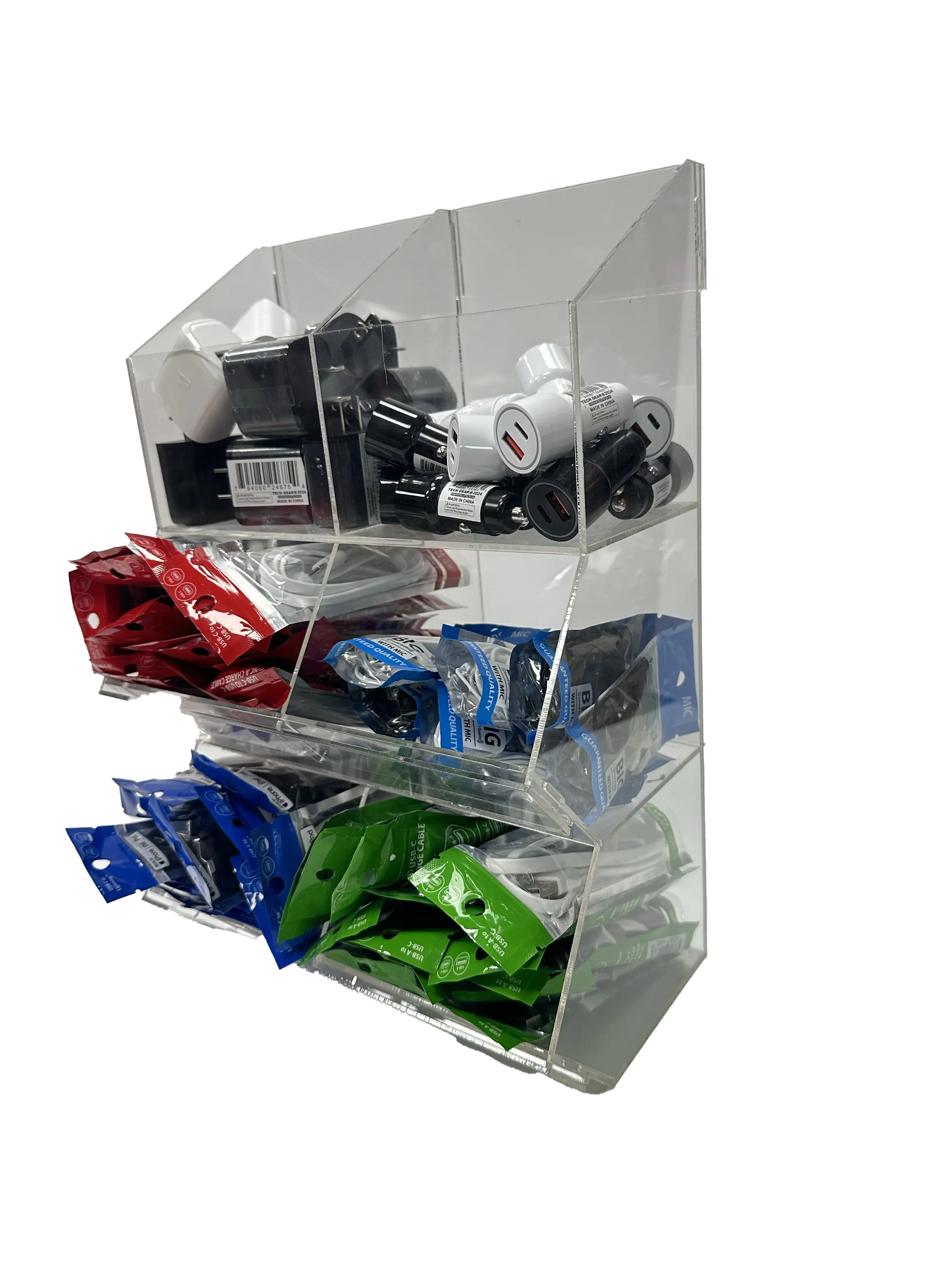 Technology Accessories Assortment 6-Bin Countertop Display 88701 NOVELTY INC