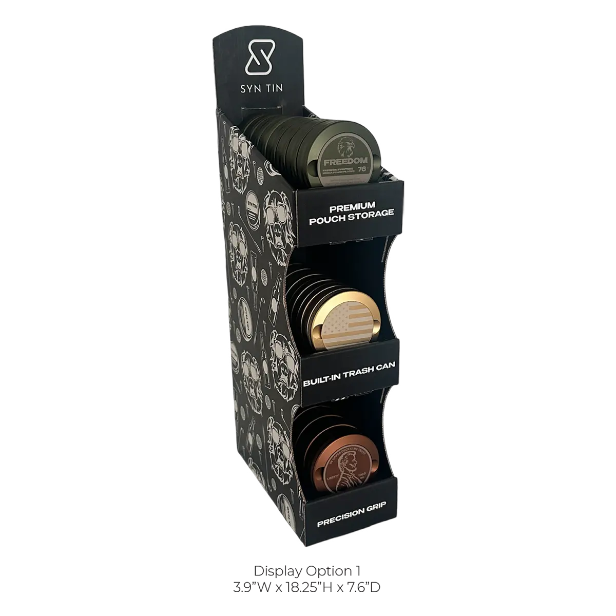 Syn Tins Oral Pouch Patriotic Repositories - 24 Pieces Per Retail Ready Display Option 1 - 075421 ET PRODUCTS