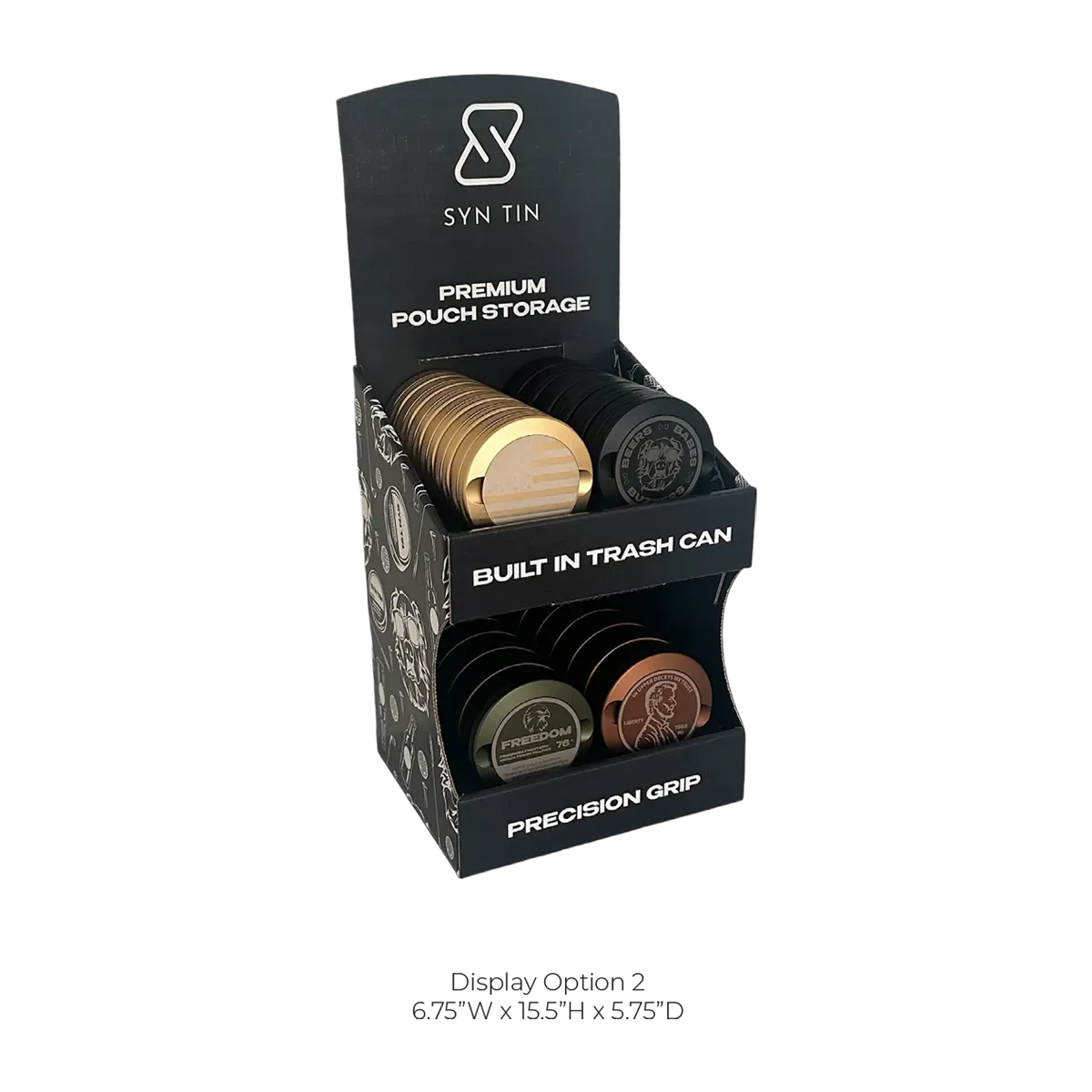 Syn Tins Oral Pouch Patriotic Repositories - 24 Pieces Per Retail Ready Display Option 2 - 075422 ET PRODUCTS