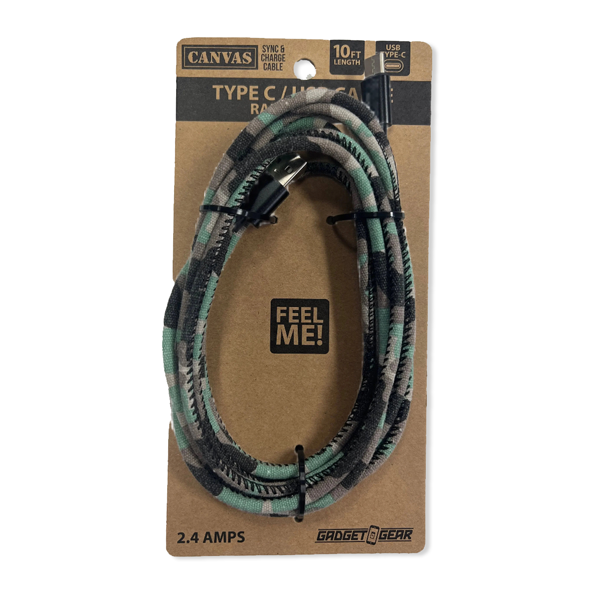 Charging Cable Camo Assortment 3FT - 12 Pieces Per Retail Ready Display 88303 GADGET GEAR