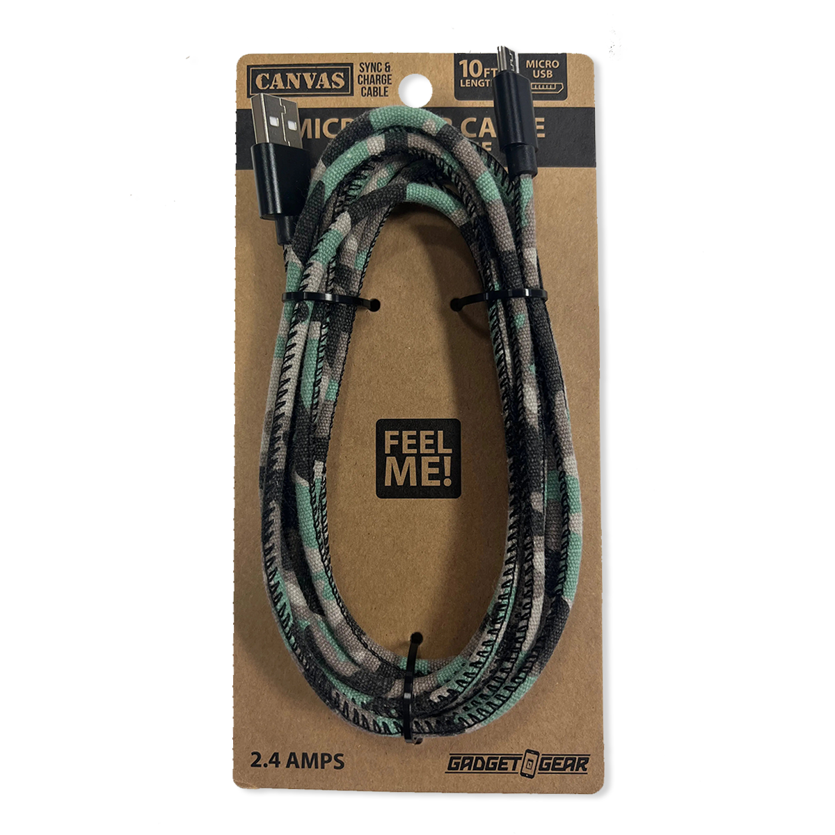 Charging Cable Camo Assortment 3FT - 12 Pieces Per Retail Ready Display 88303 GADGET GEAR