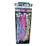 10FT Braided Sync and Charge Cable Assortment Floor Display - 38 Pieces Per Retail Ready Display 88396 GADGET GEAR