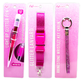 Pink Power Key Chain LanyardandPen Assortment - 22 Pieces Per Retail Ready Display 88529