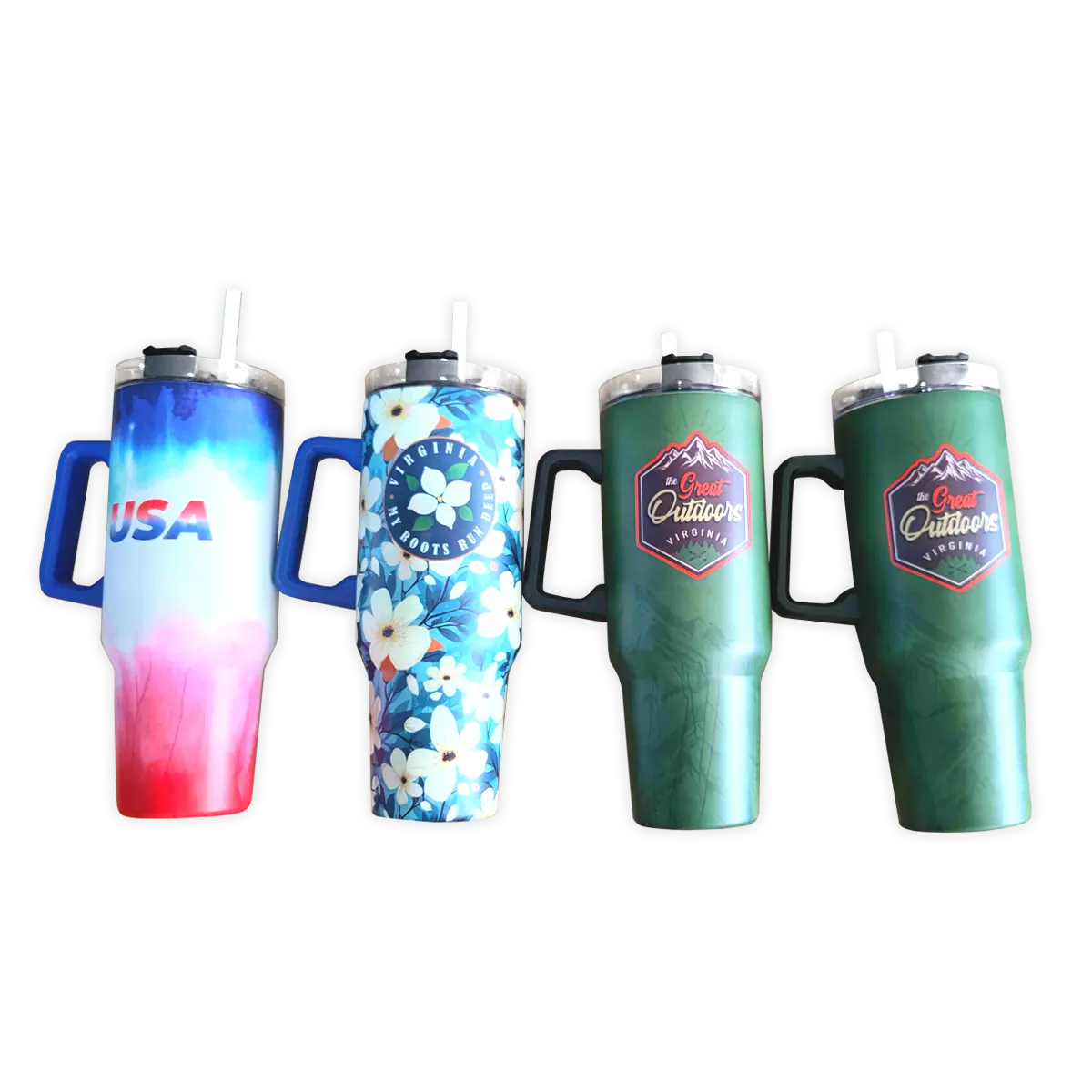 40 oz Stainless-Steel Insulated Printed Cup Virginia Floor Display - 12 Pieces Per Retail Ready Display 88561 ROUGHNECK