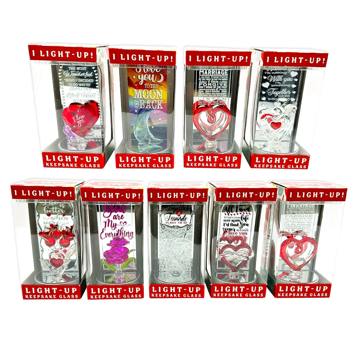 Valentine's Day Glass and Gift Assortment Floor Display - 57 Pieces Per Retail Ready Display 88574 KIPP BROTHERS